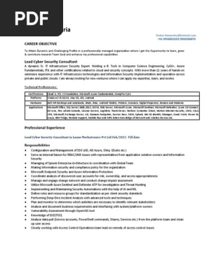 HA CV- Lead Cyber Security Consultant_Himanshu Agaria Splunk