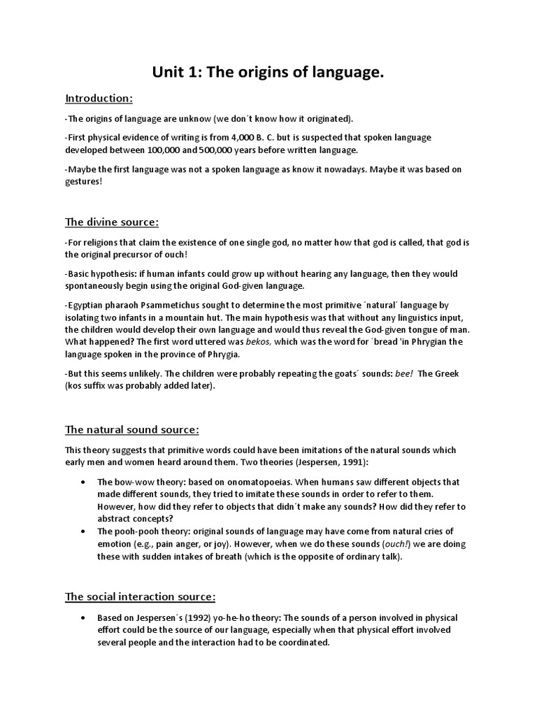 unit-1-the-origins-of-language-pdf-origin-of-language-bipedalism