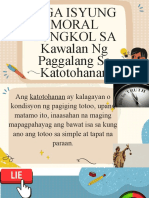 Mga Isyung Moral Tungkol Sa Kawalan NG Paggalang Sa Katotohanan