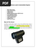 Types of Sensors Used in Automobiles Engines