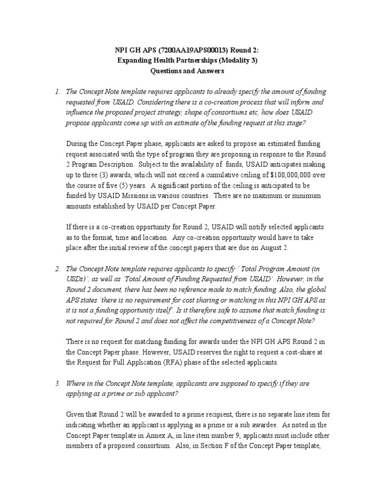 Npi gh round 2 questions answers final pdf united states agency