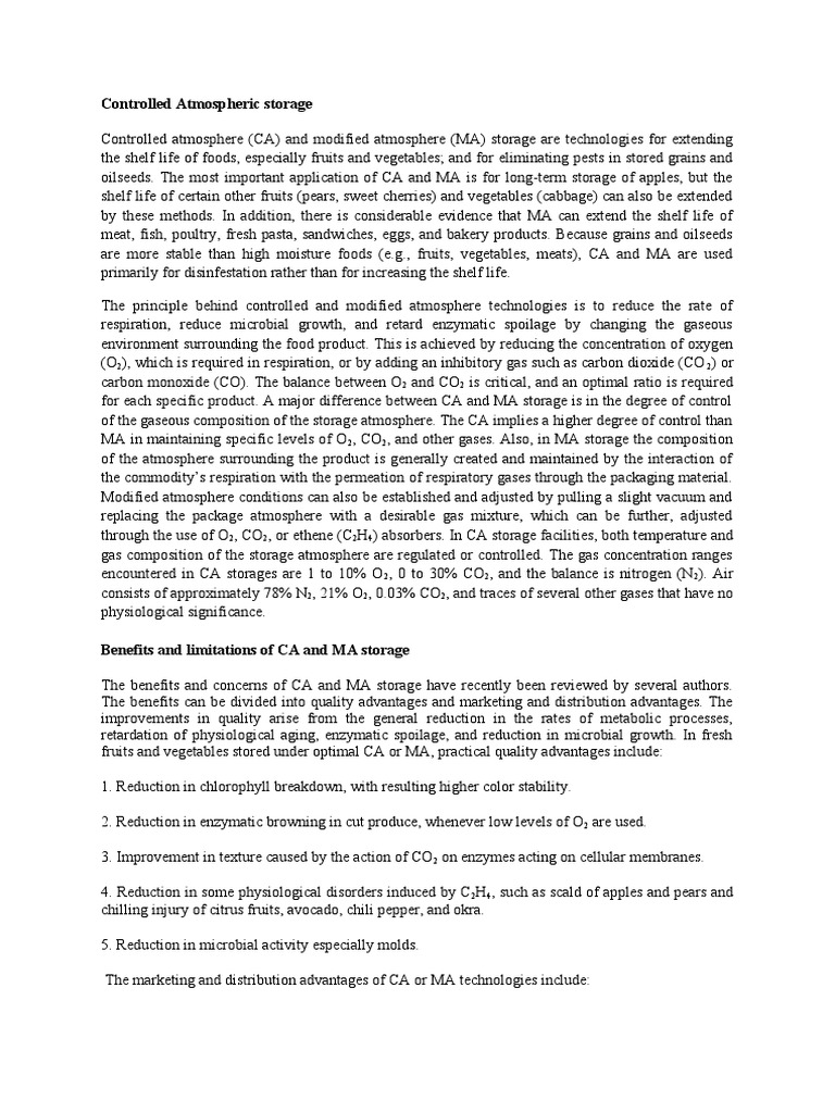 Control Atmospheric Storage PDF Chemistry Physical Sciences