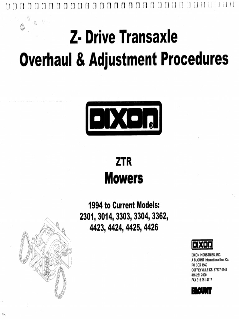 Dixon Z Drive SVC Manual | PDF