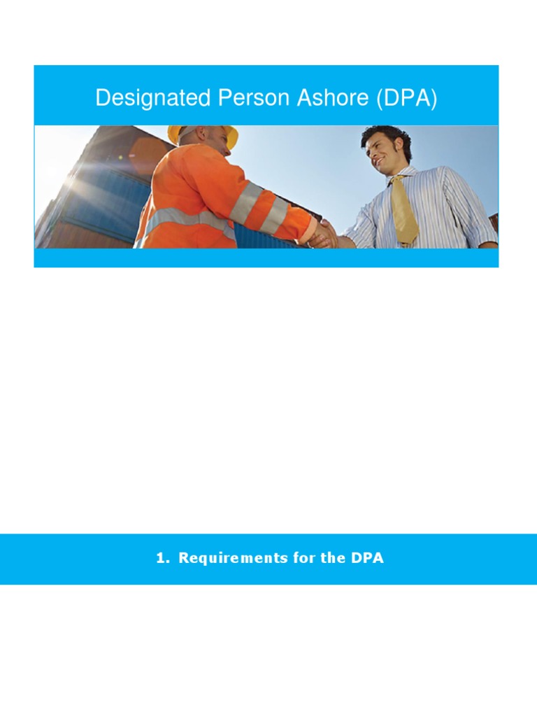 Designated Person Ashore (DPA) Overview | PDF