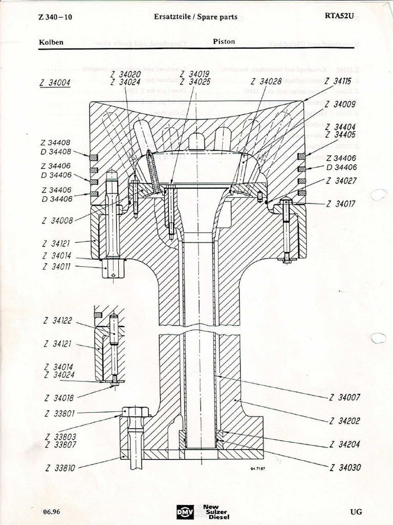 RTA 52U Piston Spare Parts | PDF