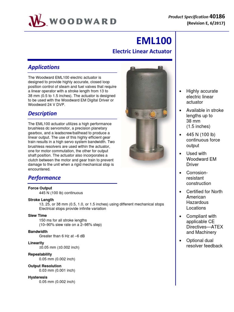 Applications Electric Linear Actuator PDF Electric Motor Actuator