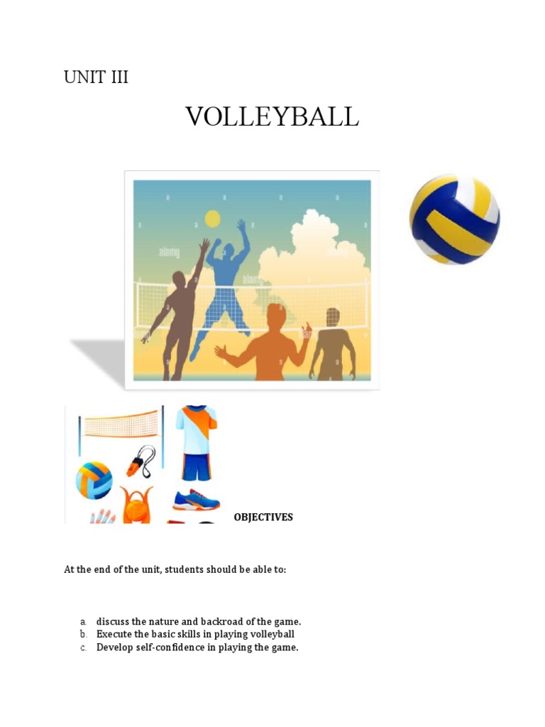 Unit Iii Volleyball Lesson Pdf Volleyball Sports