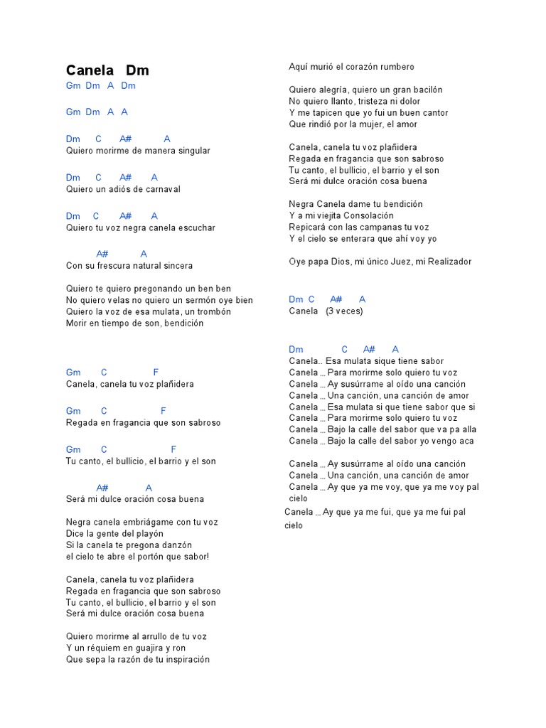 Oración y Canción de Canela | PDF