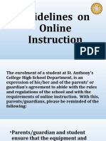Guidelines On Online Instruction