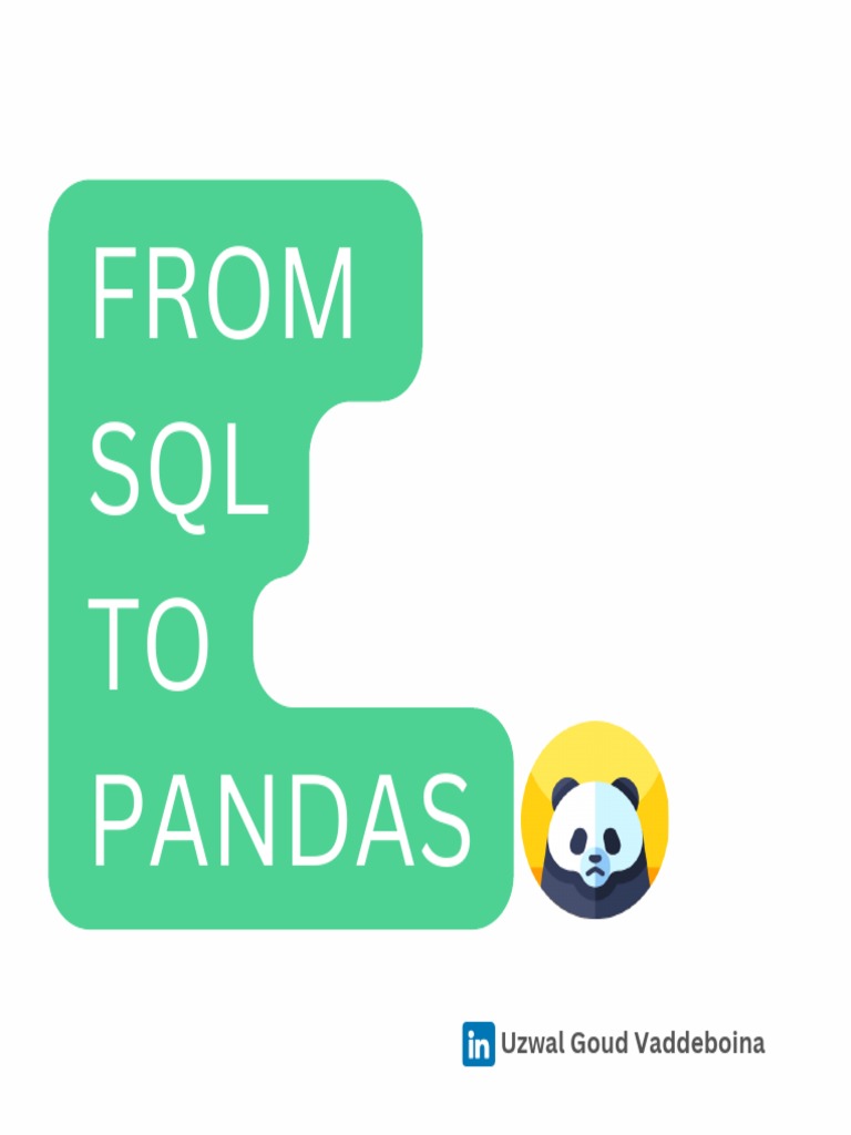 From SQL To Pandas | PDF