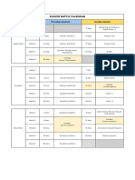 Tentative Junior Batch Calendar 3 Months