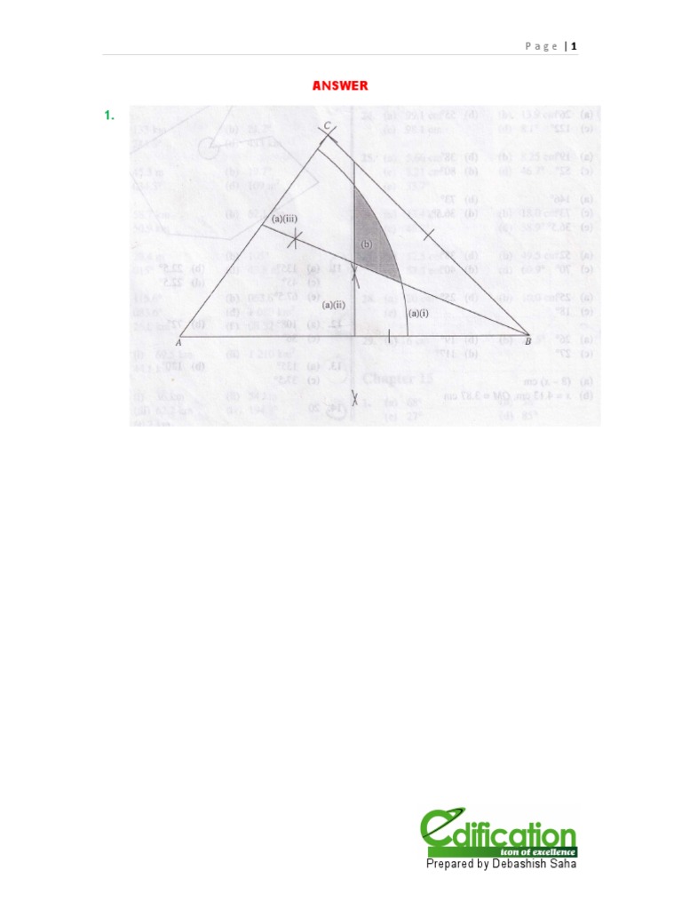 Answer Worksheet On Simple Constructions and Loci PDF