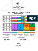 Class Schedules With Dear Grade 6 Sy 2023-2024