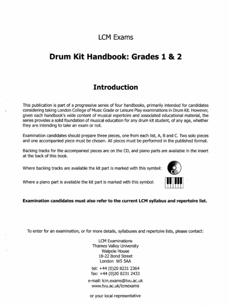 002 Drum Kit Handbook 2010 Grade 1 & 2 PDF