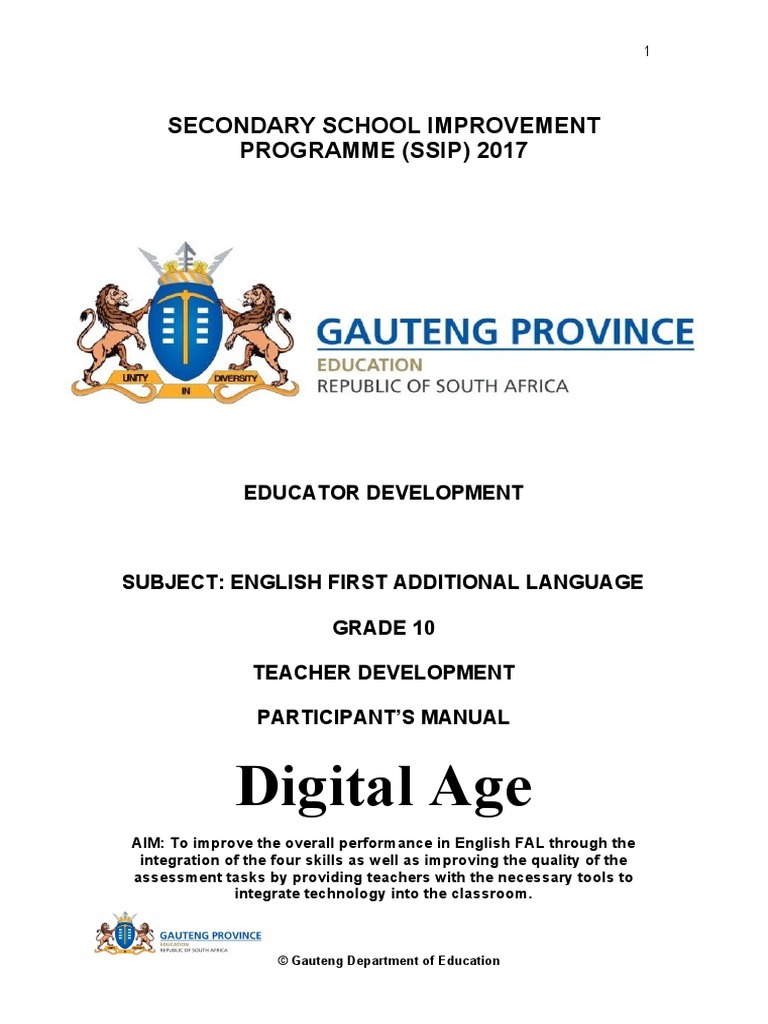 Efal Grade 10 Participants Manual | PDF | Reading Comprehension | Learning