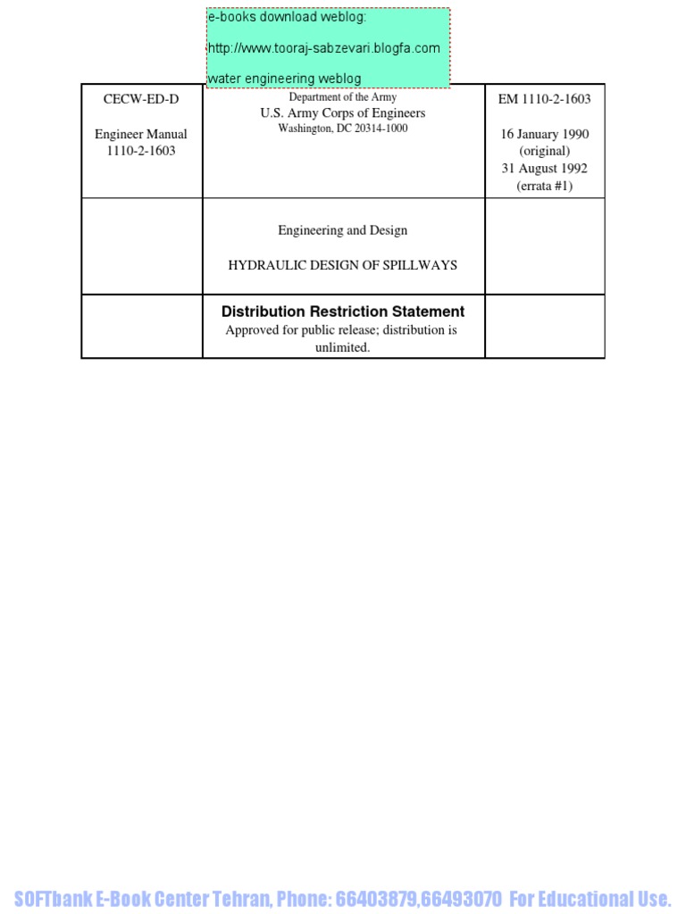 Hydraulic Design of Spillways Manual | PDF | Spillway | Reynolds Number