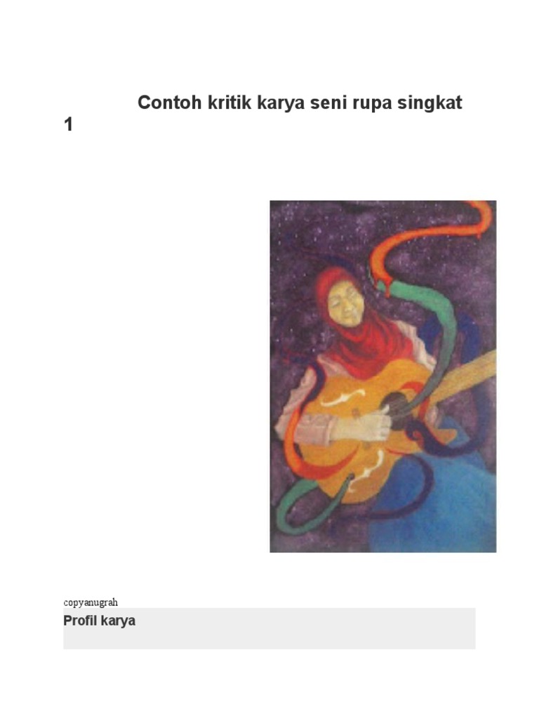 Contoh Kritik Karya Seni Rupa Singkat 1 Pdf
