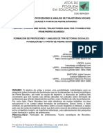 Formação de Professores e Analise de Trajetórias Sociais