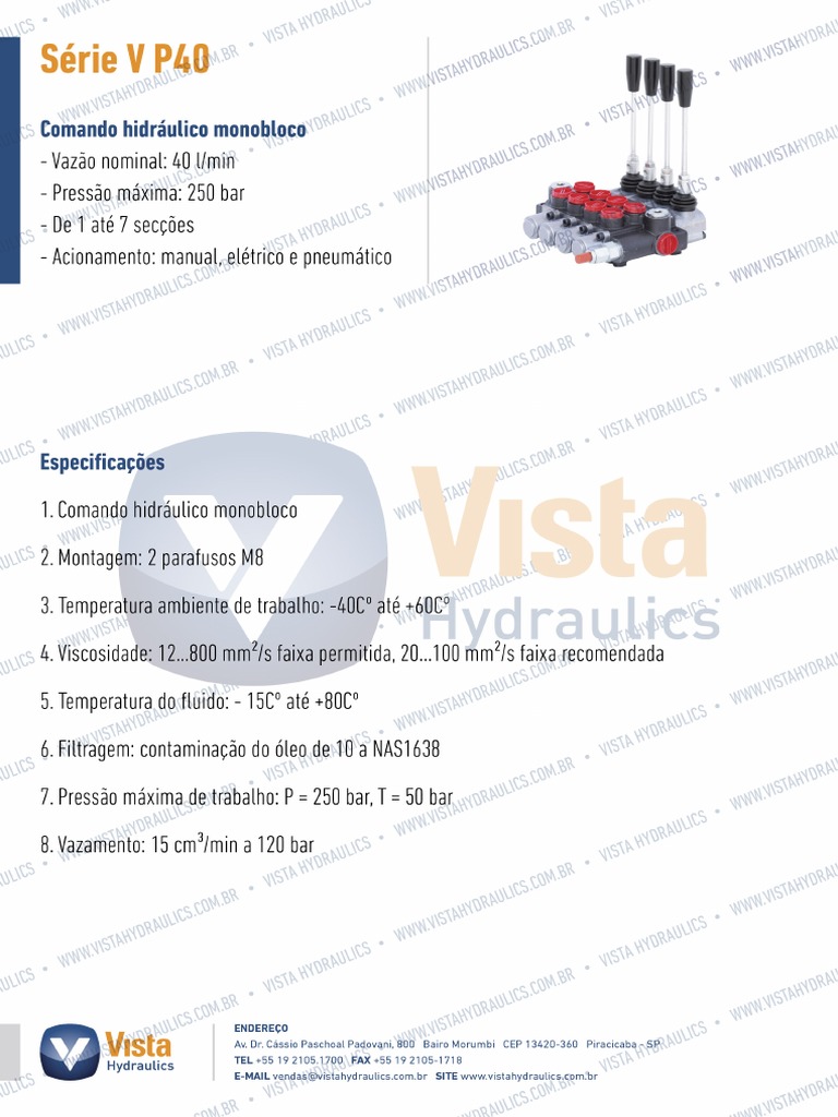 Comando Hidráulico VP40 | PDF