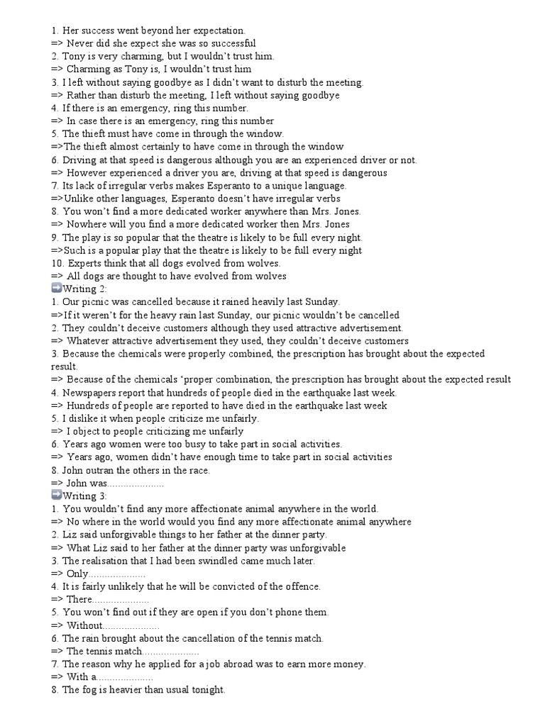 Effective Sentence Rephrasings Guide | PDF | Home & Garden