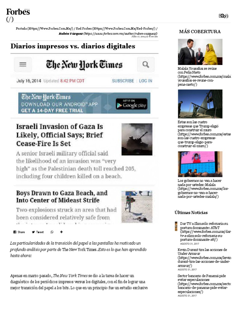 FORBES Diarios Impresos Vs PDF Los New York Times