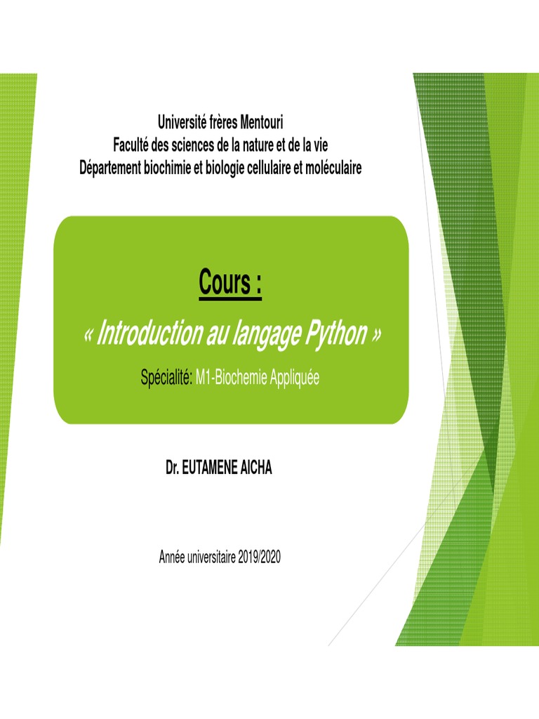 Introduction aux chaînes et listes en Python | PDF | Informatique ...
