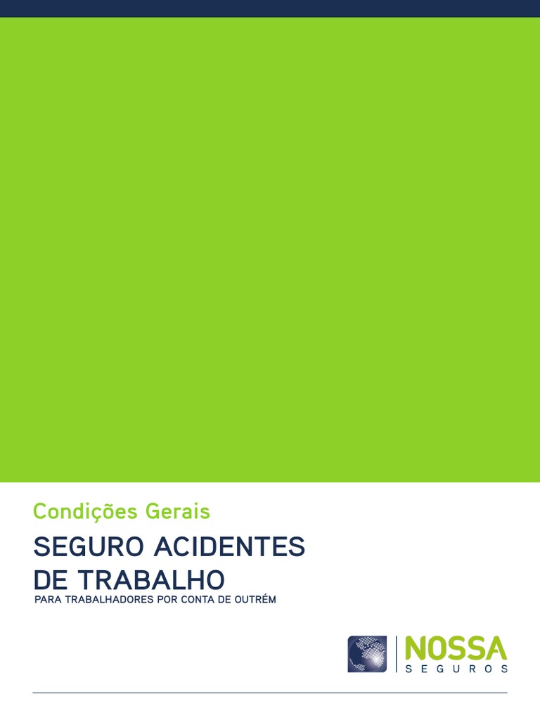 Condições Gerais Seguro Acidentes De Trabalho Pdf Seguro Salário