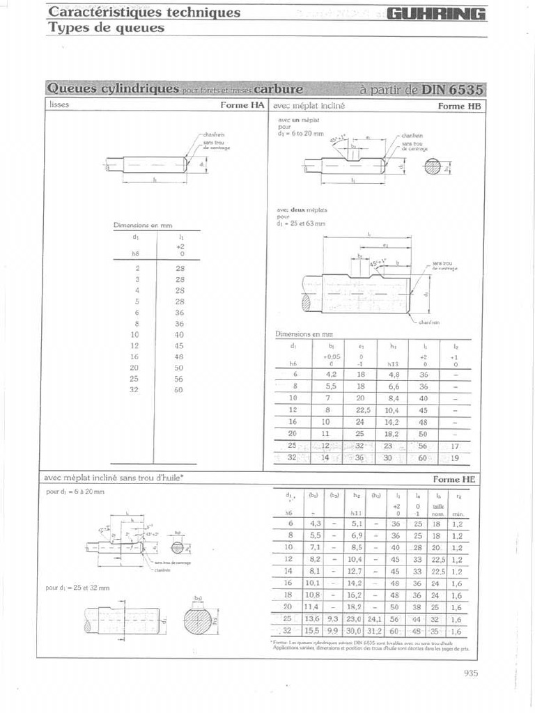 Norme Type de Queue Guhring PDF