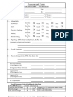 Assessment Form For Increment