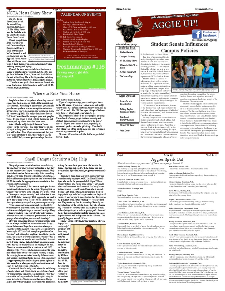 NCTA Aggie Up! September 2011 Edition | PDF | Horses | Sports