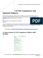 Deep Analysis of CSS Compulsory and Optional Subjects