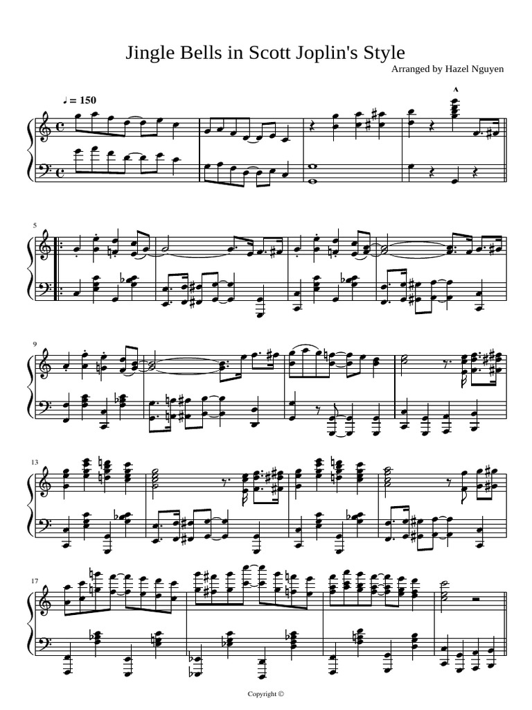 Jingle Bells Rag in Scott Joplins Style PDF Ragtime African