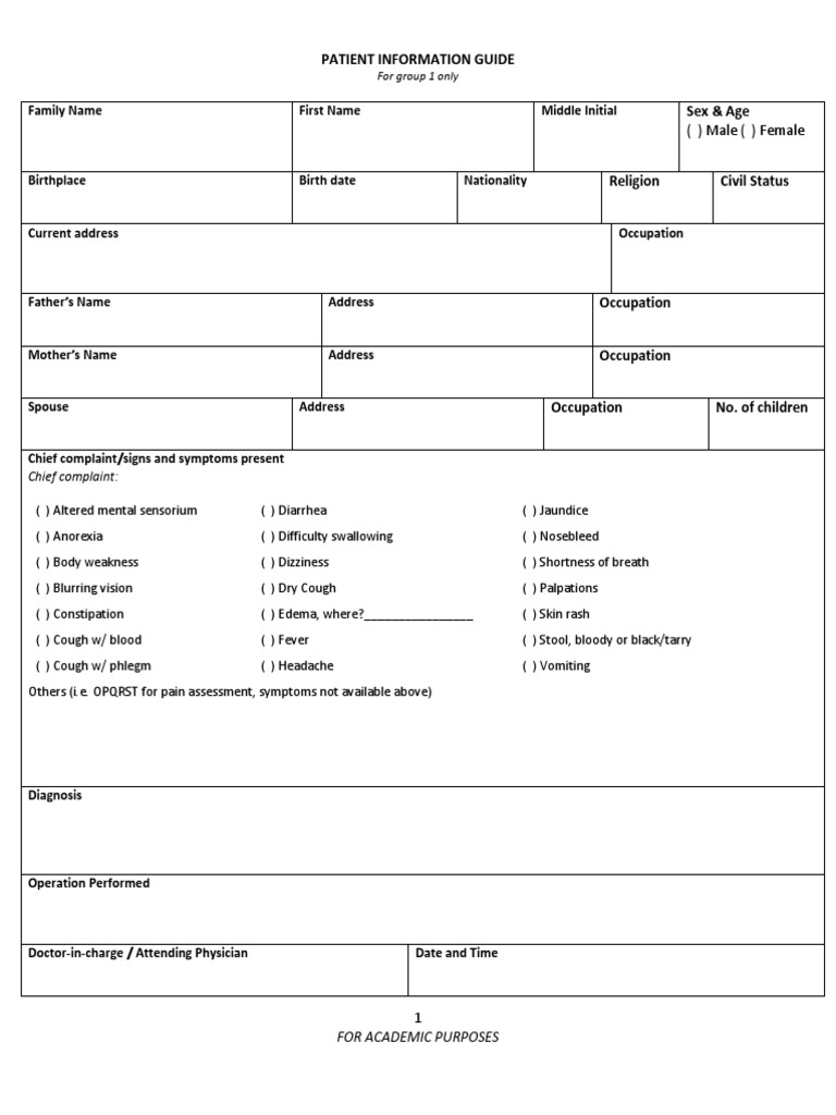 Patient Interview | PDF | Medicine | Diseases And Disorders