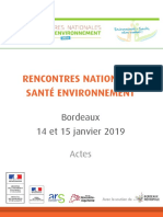 Actes Rencontres Nationales Santé Environnement 2019