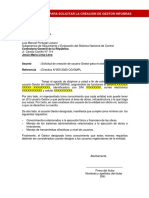 Modelo de Oficio para Solicitar La Creación de Gestor Infobras