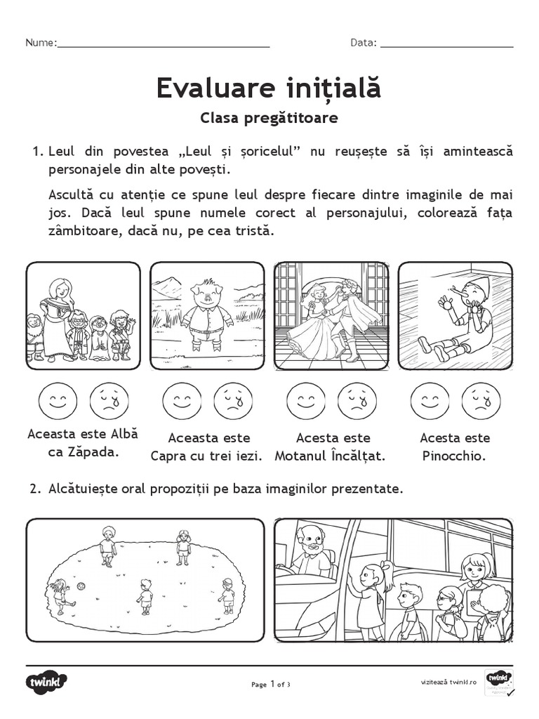 Evaluarea Initiala CLR PREGATITOARE | PDF