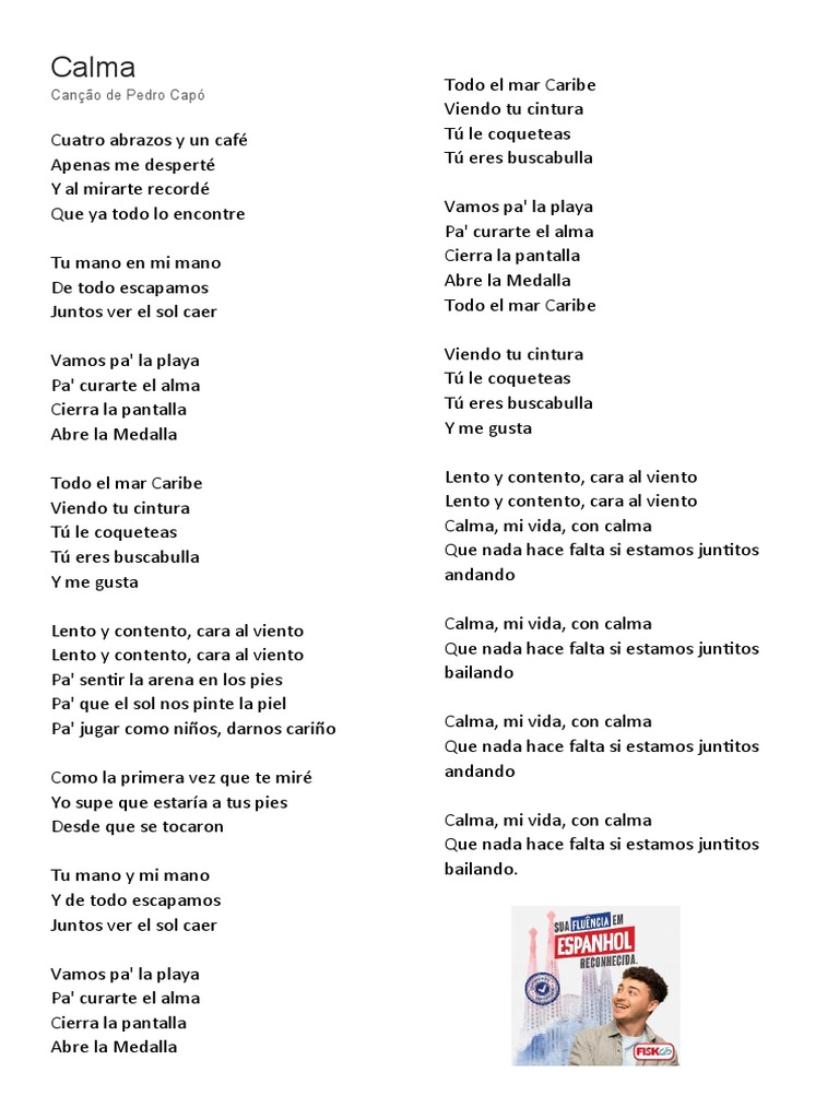 Música para Imprimir Só para Cantar FISK | PDF