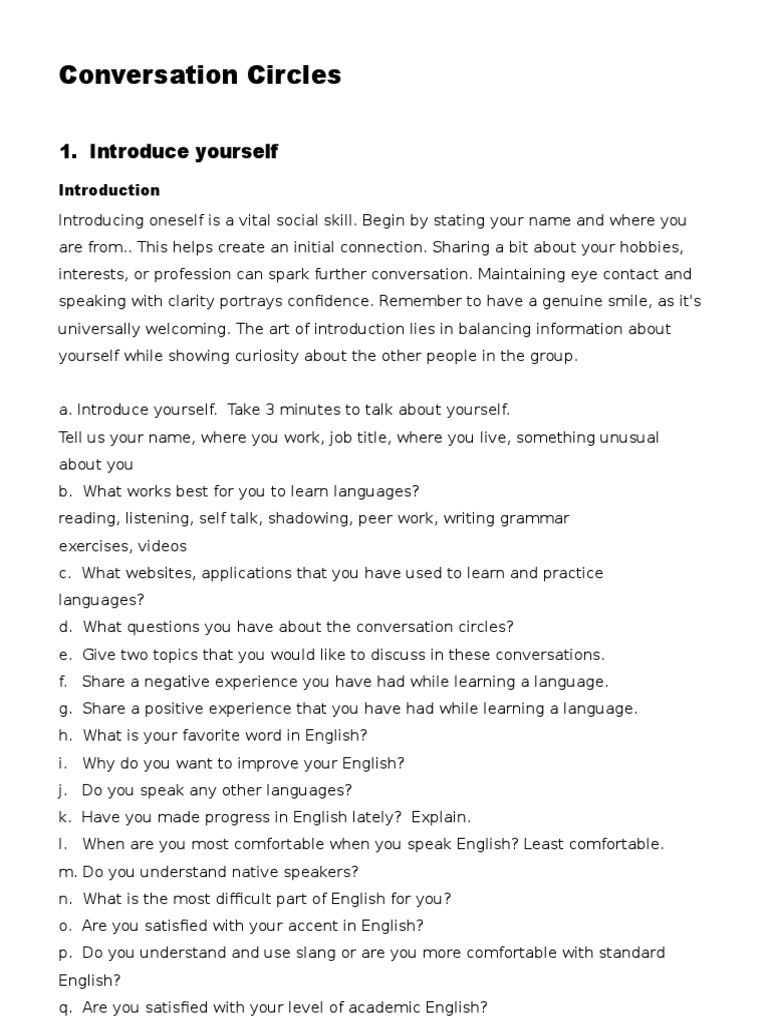 Enhancing English Through Conversation Circles | PDF | Motivation ...