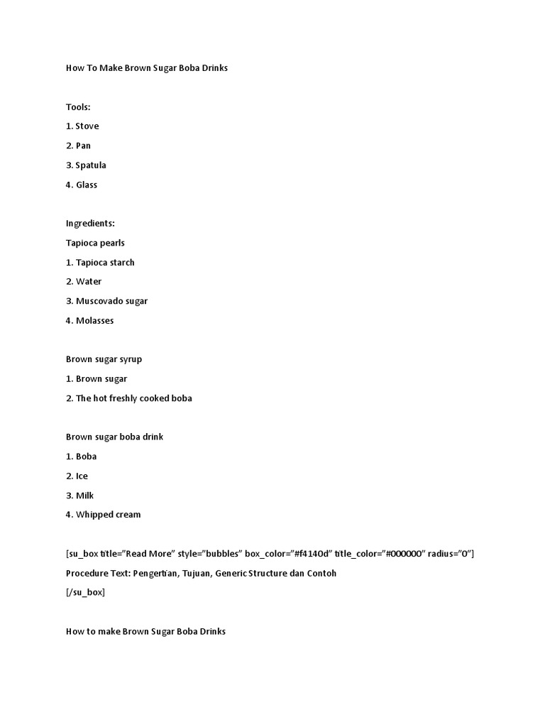 How to make brown sugar boba drinks pdf cooking food wine