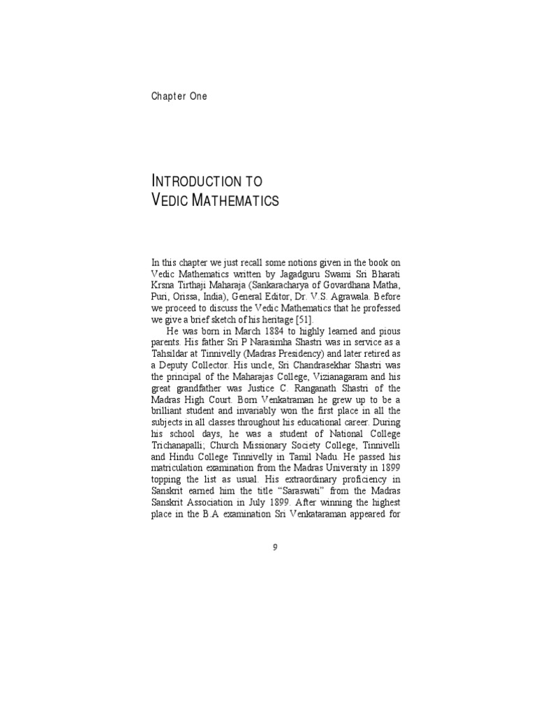 Vedic Mathematics Pdf Multiplication Division Mathematics