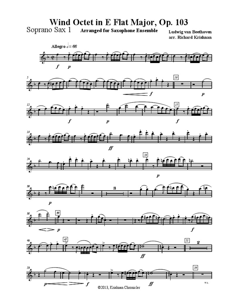 Beethoven Octet Op. 103 Parts PDF