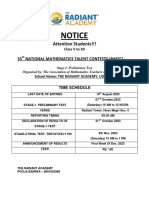 NMTC Exam Notice - 2023-24