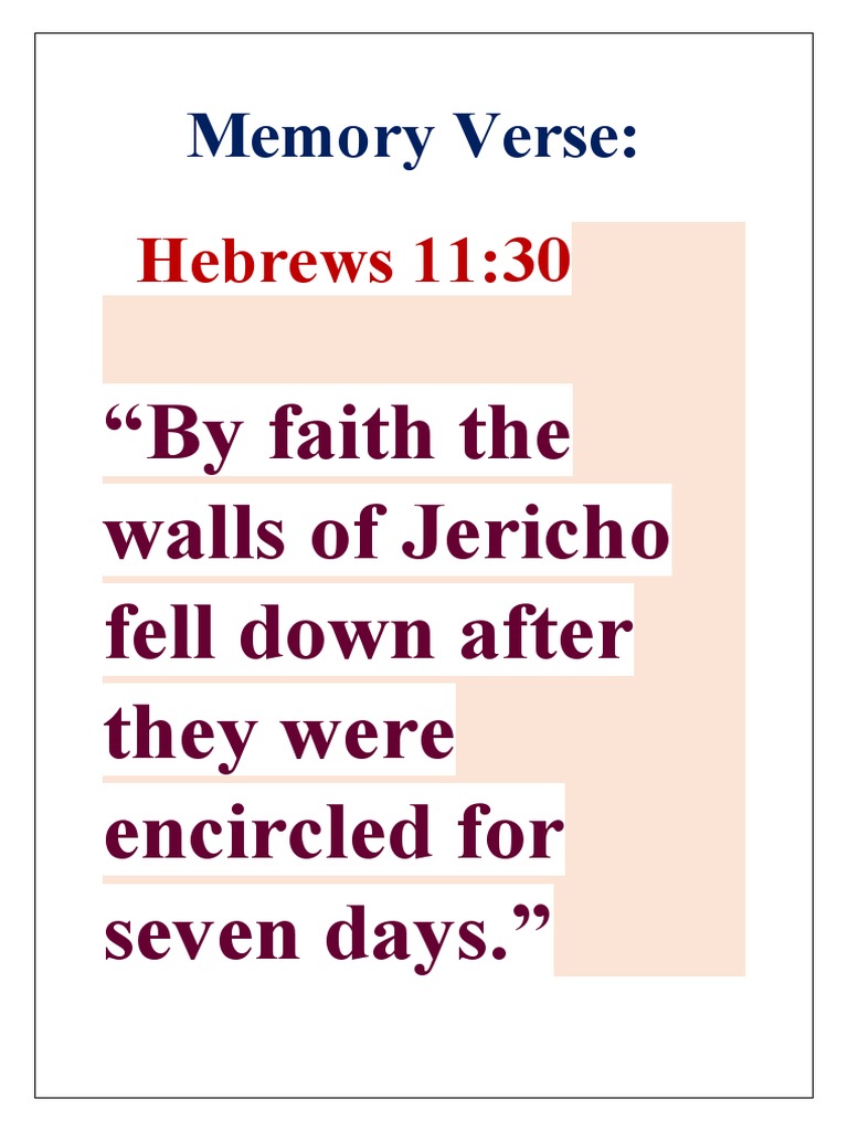 Memory Verse | PDF | Joshua | The Exodus