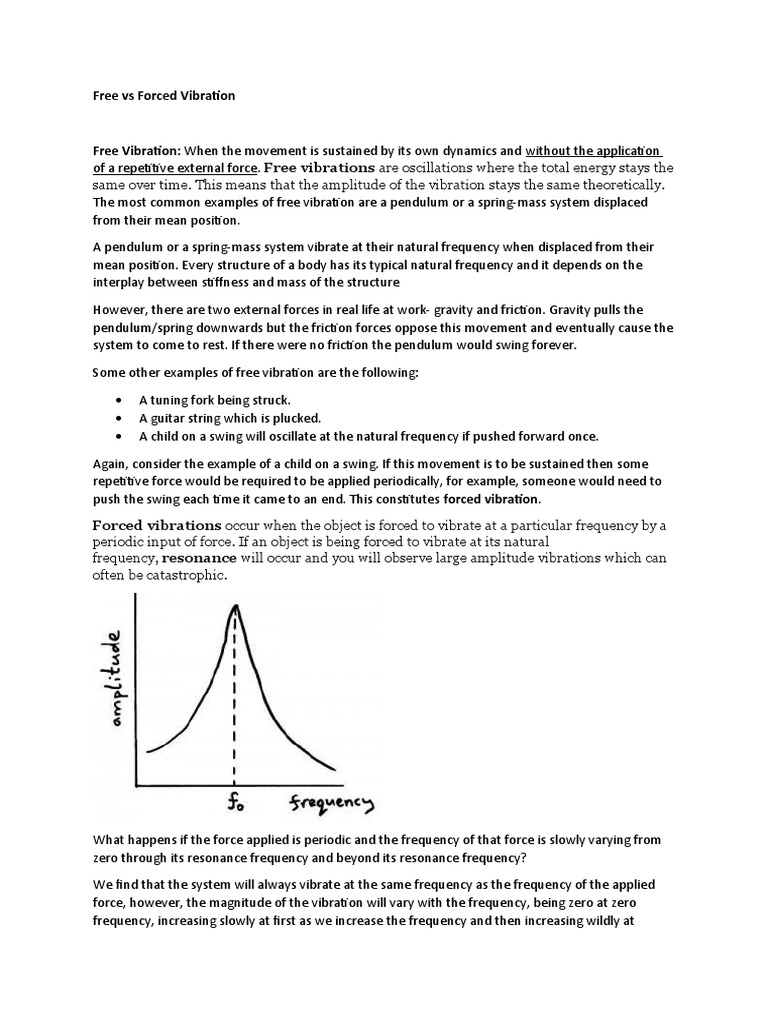 5 Free Vs Forced Vibration | PDF | Oscillation | Resonance