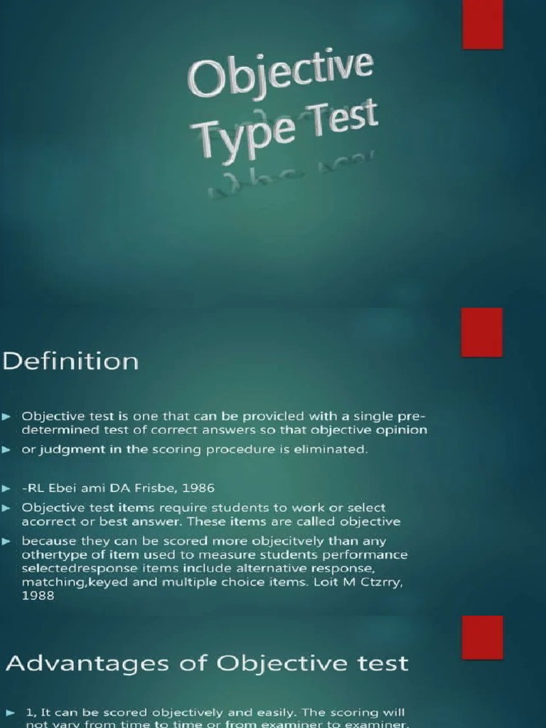 Objective type test pdf