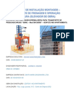 Laudo Instalação-Montagem-Condição Operação Segura e Teste Freio 13 de Abril - Elevador WE