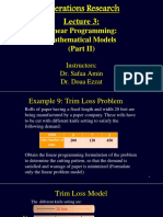 Linear Programming: Mathematical Models (Part II) : Instructors: Dr. Safaa Amin Dr. Doaa Ezzat