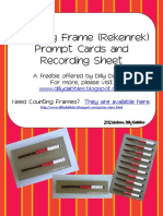 Counting Frame (Rekenrek) Prompt Cards and Recording Sheet: A Freebie Offered by Dilly Dabbles For More, Please Visit