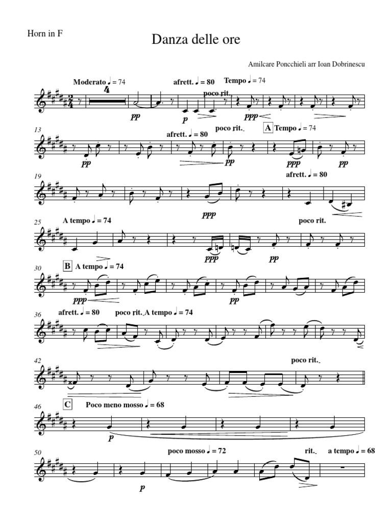 Danza Delle Ore w5 Horn in F PDF