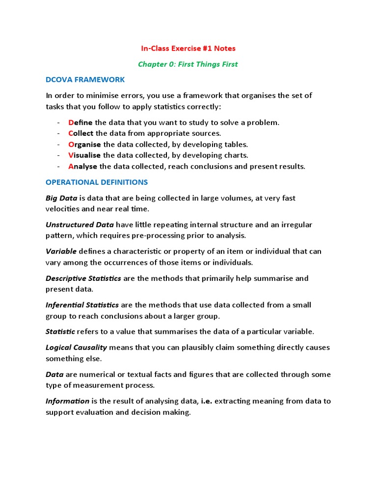 In-Class Exercise #1 Notes | PDF